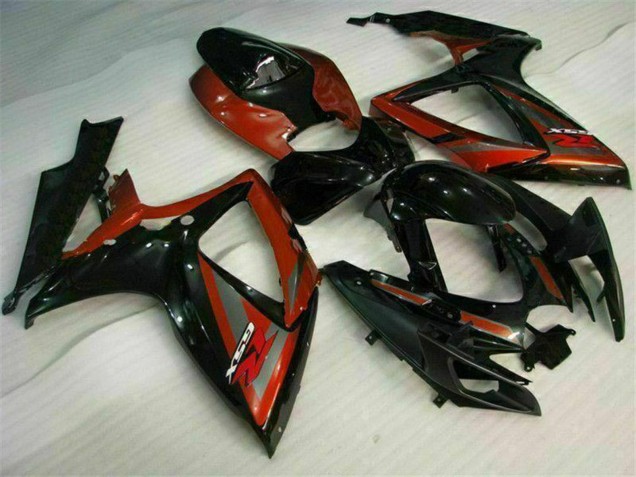Beste Suzuki GSXR 600/750 Motorrad Verkleidung 2006-2007 - Glanzendes Schwarz Rot