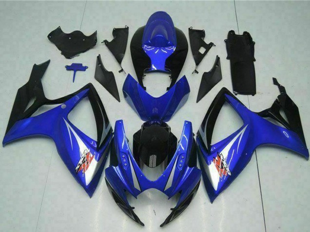 Beste Suzuki GSXR 600/750 Motorrad Verkleidung 2006-2007 - Blau Weiss Glanzendes Schwarz Rot