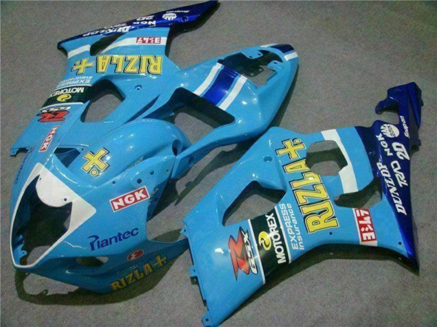 Beste Suzuki GSXR 1000 Motorrad Verkleidung 2003-2004 - Blau Weiss Gelb Rizla