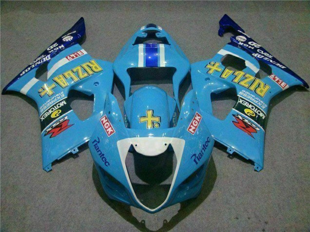Beste Suzuki GSXR 1000 Motorrad Verkleidung 2003-2004 - Blau Weiss Gelb Rizla