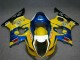 Beste Suzuki GSXR 1000 Motorrad Verkleidung 2003-2004 - Gelb Blau Weiss Rot Corona Motul