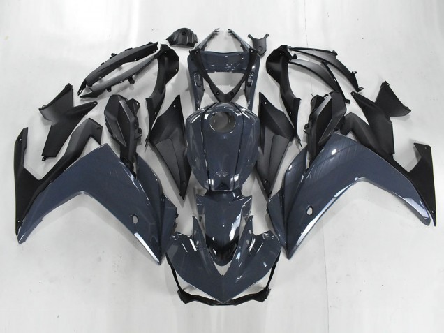 Beste Yamaha YZF R3/R25 Motorrad Verkleidung 2015-2018 - Dunkel Grau Matt Schwarz