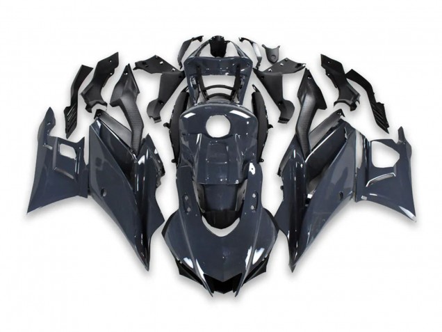 Beste Yamaha YZF R3/R25 Motorrad Verkleidung 2019-2021 - Dunkel Grau Schwarz