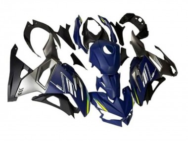 Beste Kawasaki Ninja 500 EX500R Motorrad Verkleidung 2024-2025 - Blau Weiss Gelb Silber Schwarz
