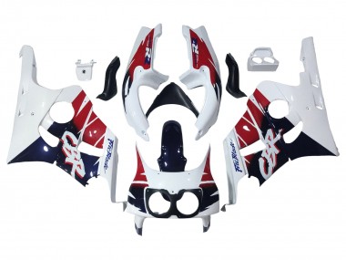 Beste Honda CBR400RR NC29 Motorrad Verkleidung 1990-1999 - Weiss Rot Dunkel Blau Fireblade