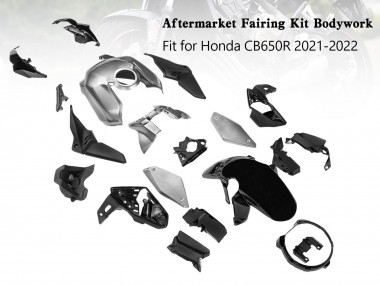Beste Honda CB650R Motorrad Verkleidung 2019-2022 - Silber Schwarz