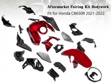 Beste Honda CB650R Motorrad Verkleidung 2019-2022 - Schwarz Rot