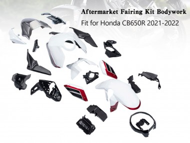 Beste Honda CB650R Motorrad Verkleidung 2019-2022 - Weiss Schwarz Rot