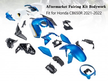 Beste Honda CB650R Motorrad Verkleidung 2019-2022 - Blau Gold Schwarz