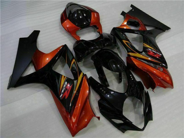 Beste Suzuki GSXR 1000 Motorrad Verkleidung 2007-2008 - Schwarz Orange