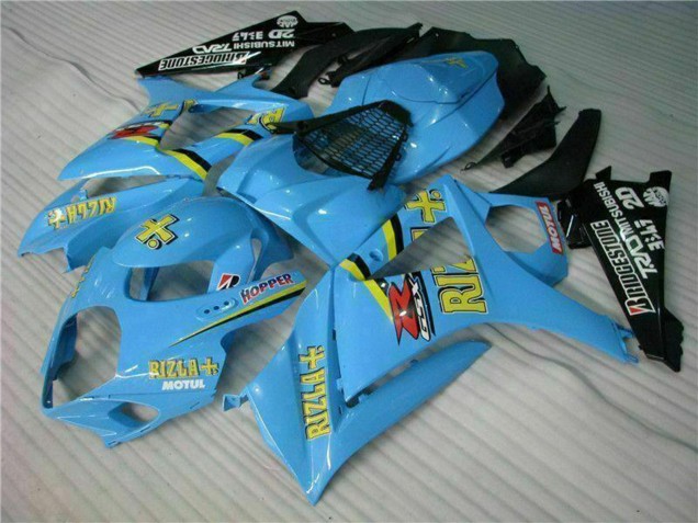 Beste Suzuki GSXR 1000 Motorrad Verkleidung Kit 2007-2008 - Blau Gold Schwarz Rizla