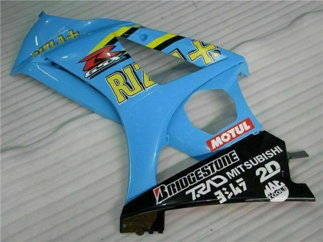 Beste Suzuki GSXR 1000 Motorrad Verkleidung Kit 2007-2008 - Blau Gold Schwarz Rizla