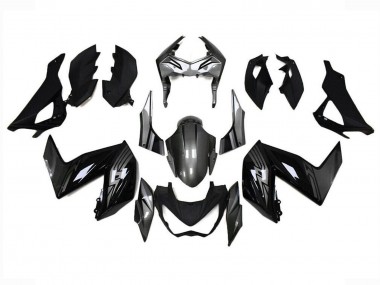 Beste Kawasaki Z250/Z300 Motorrad Verkleidung 2015-2016 - Glanzendes Schwarz Grau