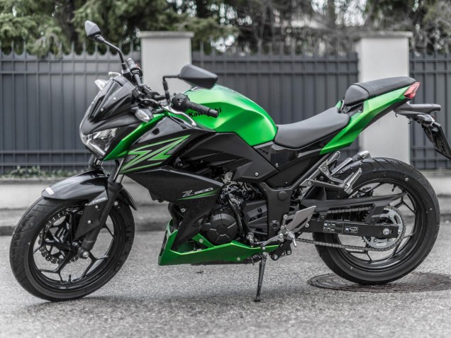 Beste Kawasaki Z250/Z300 Motorrad Verkleidung Kit 2015-2016 - Grun Matt Schwarz