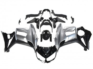 Beste Kawasaki Z1000SX Motorrad Verkleidung 2010-2016 - Glanzendes Schwarz Silber
