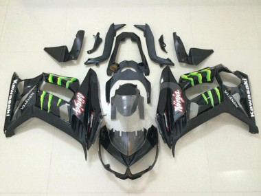 Beste Kawasaki Z1000SX Motorrad Verkleidung 2010-2016 - Glanzendes Schwarz Grun Monster