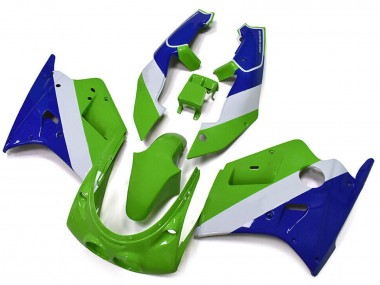 Beste Kawasaki ZXR250 Motorrad Verkleidung 1989-1990 - Grun Weiss Blau
