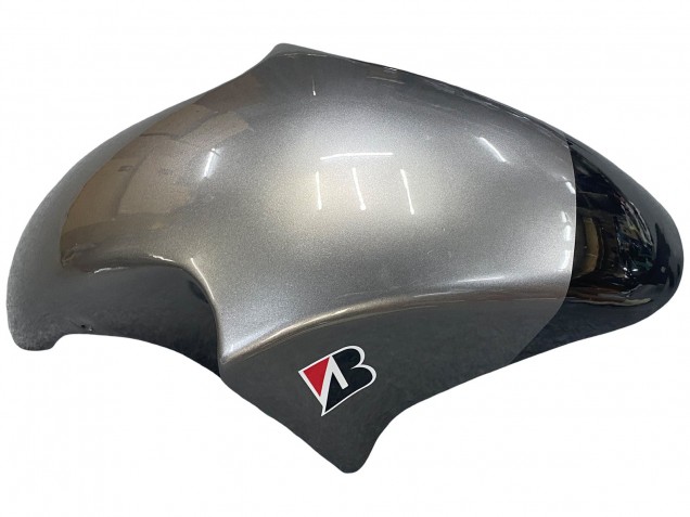 Beste Kawasaki ZXR250 Motorrad Verkleidung 1989-1990 - Glanzendes Schwarz Grau Elf Touch4 Bridgestone