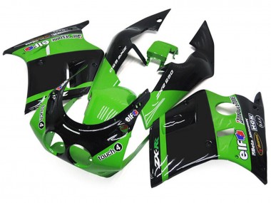 Beste Kawasaki ZXR250 Motorrad Verkleidung 1989-1990 - Grun Glanzendes Schwarz Elf Touch4 Bridgestone