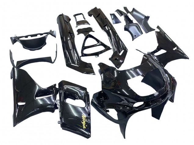 Beste Kawasaki ZZR400 Motorrad Verkleidung 1993-2007 - Glanzendes Schwarz Gold Ninja