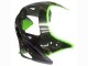 Beste Kawasaki ZZR600 Motorrad Verkleidung 1998-2003 - Grun Glanzendes Schwarz Flamme
