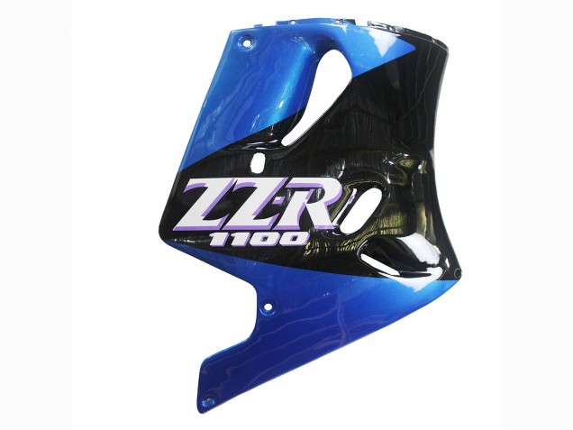 Beste Kawasaki ZZR1100 Motorrad Verkleidung 1990-1992 - Blau Glanzendes Schwarz