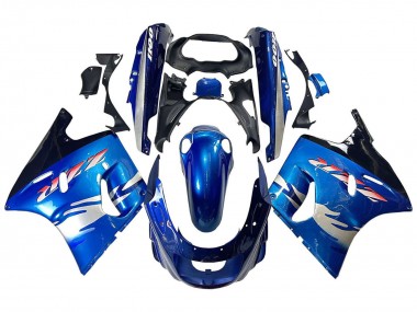 Beste Kawasaki ZZR1100 Motorrad Verkleidung 1993-2003 - Blau Silber Schwarz