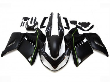 Beste Kawasaki GTR1400/ZG1400 Motorrad Verkleidung 2007-2009 - Matt Schwarz Grun Linie