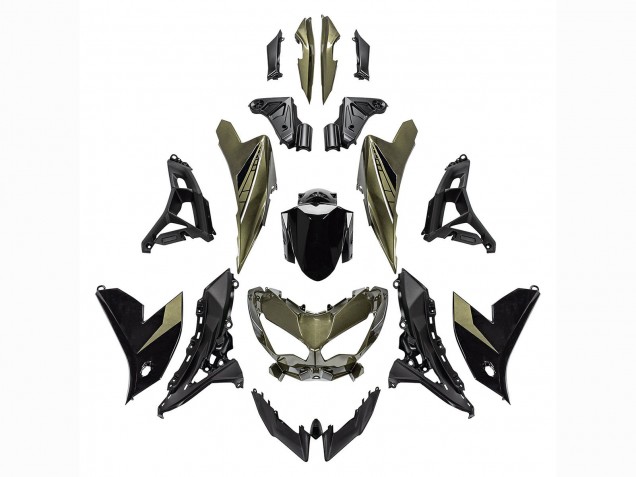 Beste Kawasaki Versys 650 Motorrad Verkleidung 2021-2024 - Dunkel Grun Schwarz