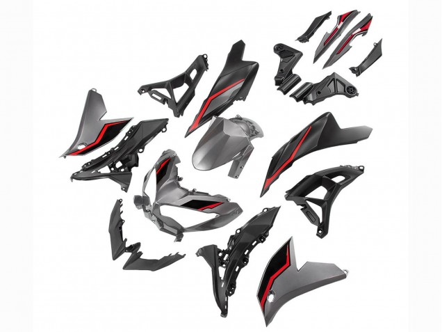 Beste Kawasaki Versys 650 Motorrad Verkleidung 2021-2024 - Grau Rot Schwarz