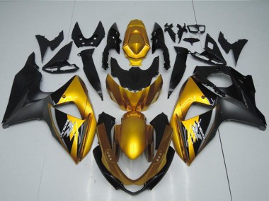 Beste Suzuki GSXR 1000 Motorrad Verkleidung 2009-2016 - Gold Matt Schwarz