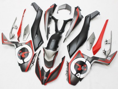 Beste Yamaha XMAX300 Motorrad Verkleidung 2017-2021 - Matt Schwarz Rot Grau 99