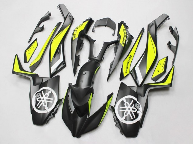 Beste Yamaha XMAX300 Motorrad Verkleidung 2017-2021 - Schwarz Gelb Weiss