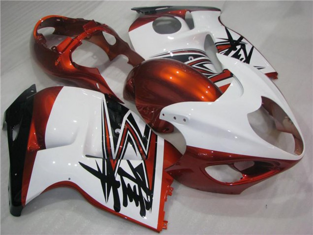 Beste Suzuki GSXR 1300 Hayabusa Motorrad Verkleidung 1996-2007 - Weiss Orange Schwarz