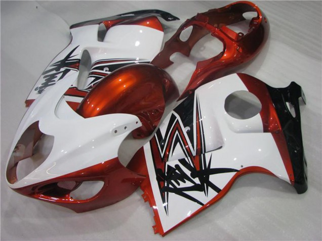 Beste Suzuki GSXR 1300 Hayabusa Motorrad Verkleidung 1996-2007 - Weiss Orange Schwarz