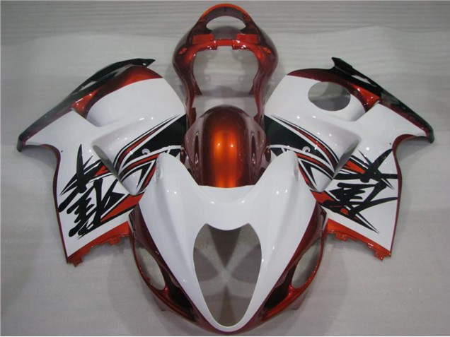 Beste Suzuki GSXR 1300 Hayabusa Motorrad Verkleidung 1996-2007 - Weiss Orange Schwarz