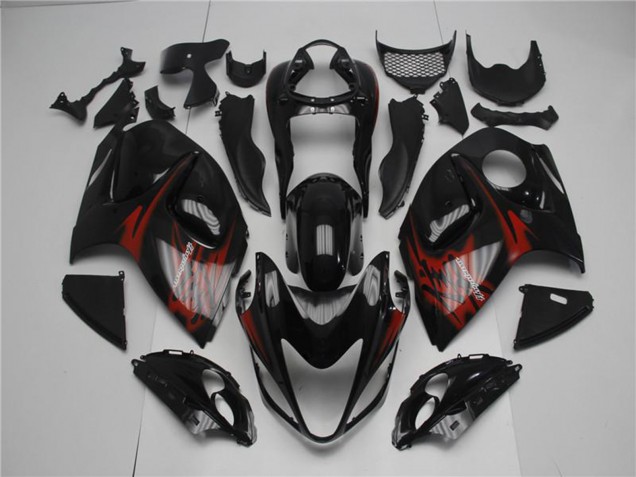 Beste Suzuki GSXR 1300 Hayabusa Motorrad Verkleidung 2008-2020 - Glanzendes Schwarz Rot