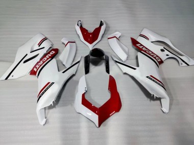 Beste Ducati Panigale V2 Motorrad Verkleidung 2020-2024 - Weiss Rot Glanzendes Schwarz