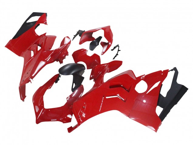 Beste Ducati Panigale V4 V4S Motorrad Verkleidung 2020-2021 - Rot Matt Schwarz