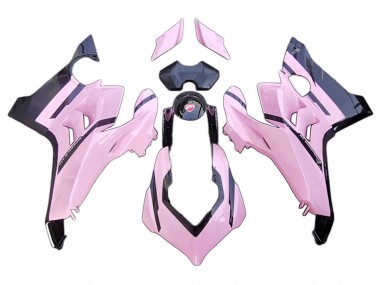 Beste Ducati Panigale V4 V4S Motorrad Verkleidung 2020-2021 - Rosa Glanzendes Schwarz
