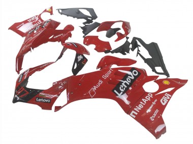 Beste Ducati Panigale V4 V4S Motorrad Verkleidung 2020-2021 - Rot Glanzendes Schwarz Lenovo 117