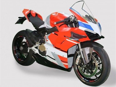 Beste Ducati Panigale V4 V4S Motorrad Verkleidung 2020-2021 - Weiss Blau Rot Glanzendes Schwarz