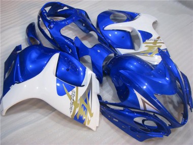 Beste Suzuki GSXR 1300 Hayabusa Motorrad Verkleidung 2008-2020 - Weiss Blau
