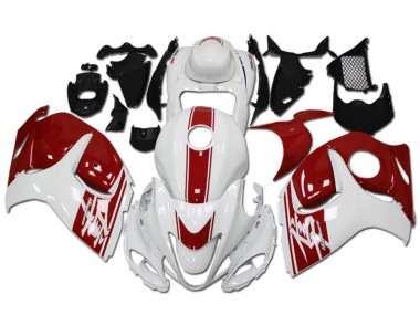Beste Suzuki GSXR 1300 Hayabusa Motorrad Verkleidung 2008-2020 - Weiss Rot