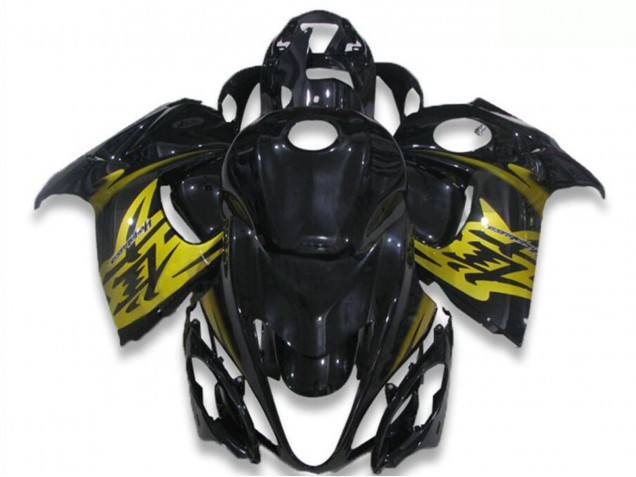 Beste Suzuki GSXR 1300 Hayabusa Motorrad Verkleidung 2008-2020 - Glanzendes Schwarz Gelb