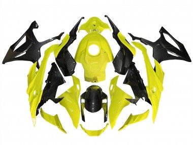 Beste BMW S1000RR Motorrad Verkleidung 2023-2024 - Gelb Schwarz Carbonfaser