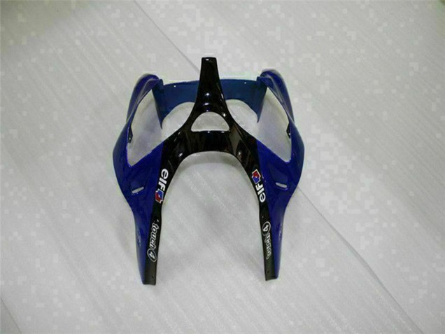 Beste Kawasaki ZX6R Motorrad Verkleidung 2000-2002 - Blau Glanzendes Schwarz Elf Bridgestone