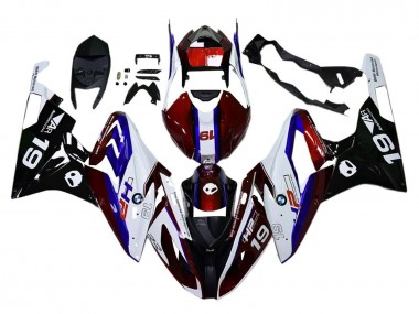 Beste BMW S1000RR Motorrad Verkleidung 2015-2016 - Weiss Rot Blau Schwarz