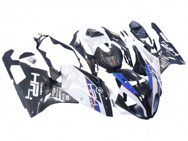 Beste BMW S1000RR Motorrad Verkleidung 2015-2016 - Weiss Blau Schwarz Carbonfaser