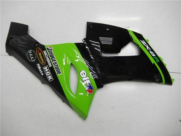 Beste Kawasaki ZX6R Motorrad Verkleidung 2005-2006 - Grun Glanzendes Schwarz Elf